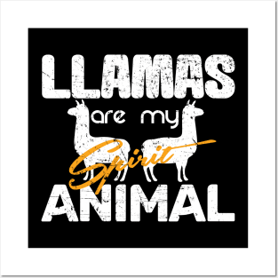 'Llamas Are My Spirit Animal' Alpaca Llama Trendy Gift Posters and Art